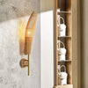 Organic Bamboo Wall Sconce Modern Natural Wood Indoor Light Fixture for Home