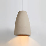 Organic Barrel Shape Polystyrene Pendant Light with Hand Finished Beige Shade