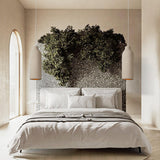 Organic Barrel Shape Polystyrene Pendant Light with Hand Finished Beige Shade