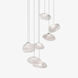 Organic Blown Glass Multi Head Pendant Light for Modern Entryway and Dining Spaces