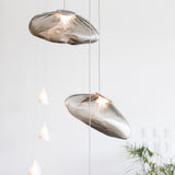 Organic Blown Glass Multi Head Pendant Light for Modern Entryway and Dining Spaces