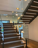Organic Blown Glass Multi Head Pendant Light for Modern Entryway and Dining Spaces