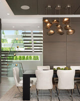 Organic Blown Glass Multi Head Pendant Light for Modern Entryway and Dining Spaces