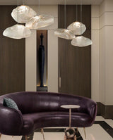 Organic Blown Glass Multi Head Pendant Light for Modern Entryway and Dining Spaces