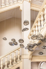 Organic Blown Glass Multi Head Pendant Light for Modern Entryway and Dining Spaces
