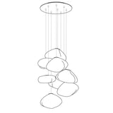 Organic Blown Glass Multi Head Pendant Light for Modern Entryway and Dining Spaces