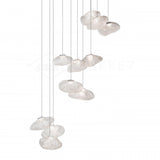 Organic Blown Glass Multi Head Pendant Light for Modern Entryway and Dining Spaces