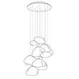 Organic Blown Glass Multi Head Pendant Light for Modern Entryway and Dining Spaces