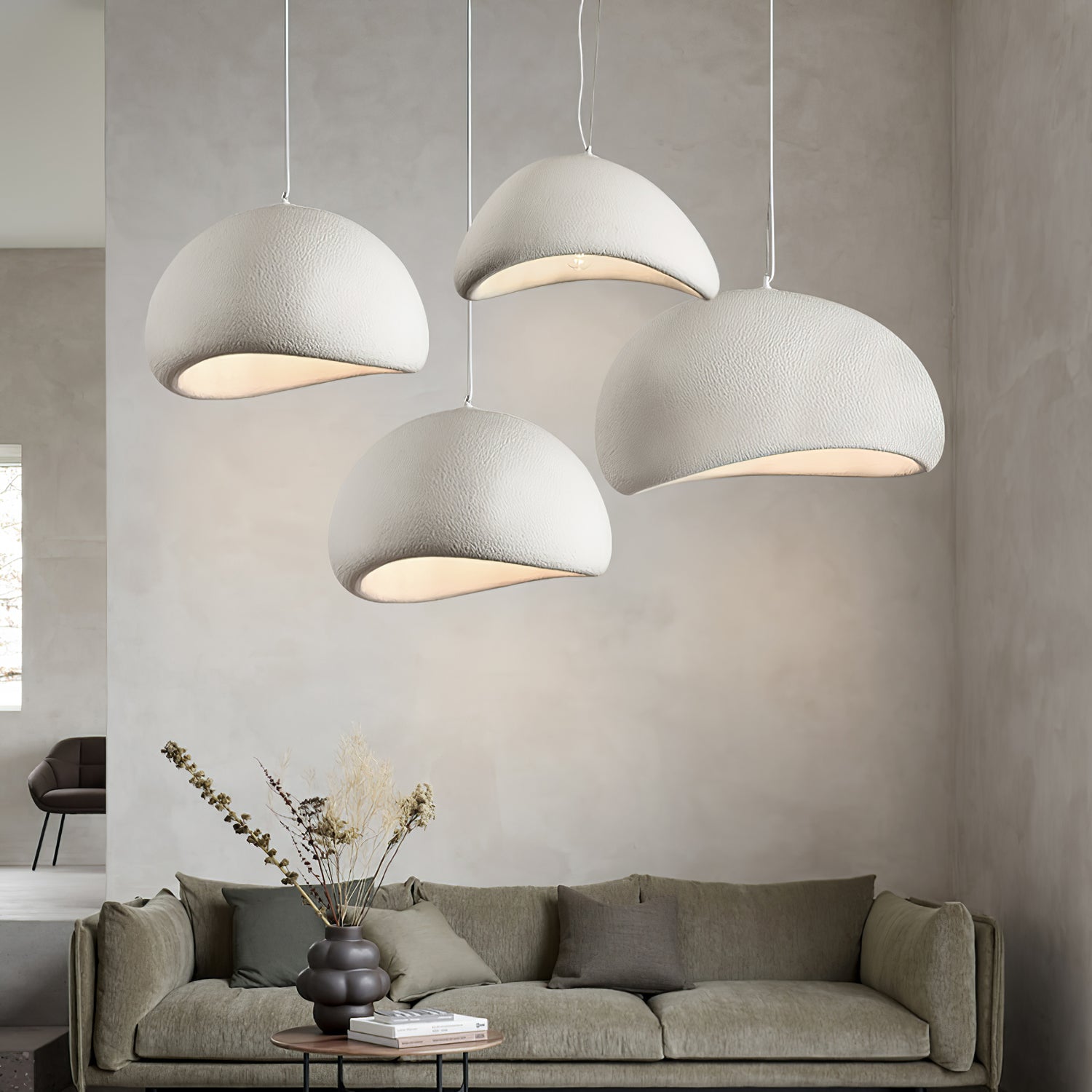 Organic Floating Cloud Swag Light Plug In Pendant Ceiling Lamp Fixture