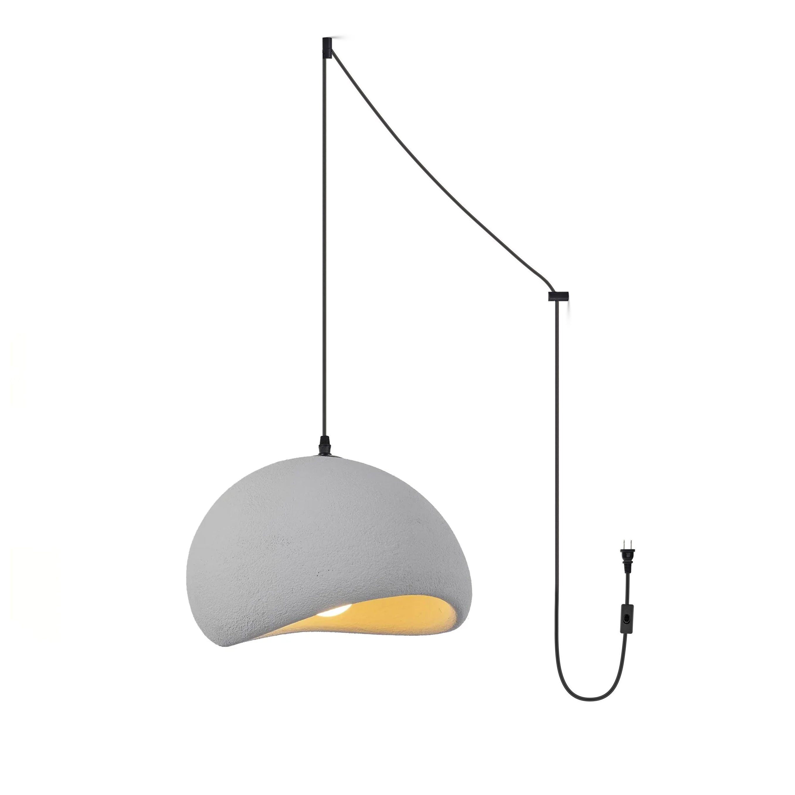 Organic Floating Cloud Swag Light Plug In Pendant Ceiling Lamp Fixture