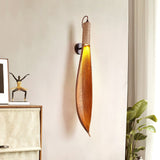 Organic Natural Cocoa Leaf Wall Sconce with Jute Rope Detail for Rustic Interior Lighting
