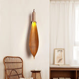 Organic Natural Cocoa Leaf Wall Sconce with Jute Rope Detail for Rustic Interior Lighting