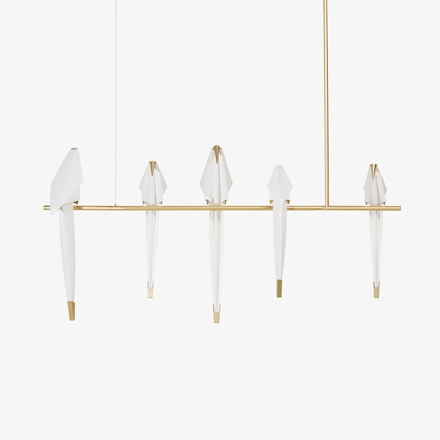 Origami Bird LED Pendant Light Modern Crane Chandelier for Dining Room and Living Space