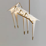Origami Bird LED Pendant Light Modern Crane Chandelier for Dining Room and Living Space