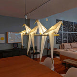 Origami Bird LED Pendant Light Modern Crane Chandelier for Dining Room and Living Space