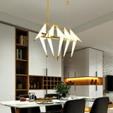 Origami Bird LED Pendant Light Modern Crane Chandelier for Dining Room and Living Space