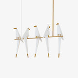 Origami Bird LED Pendant Light Modern Crane Chandelier for Dining Room and Living Space