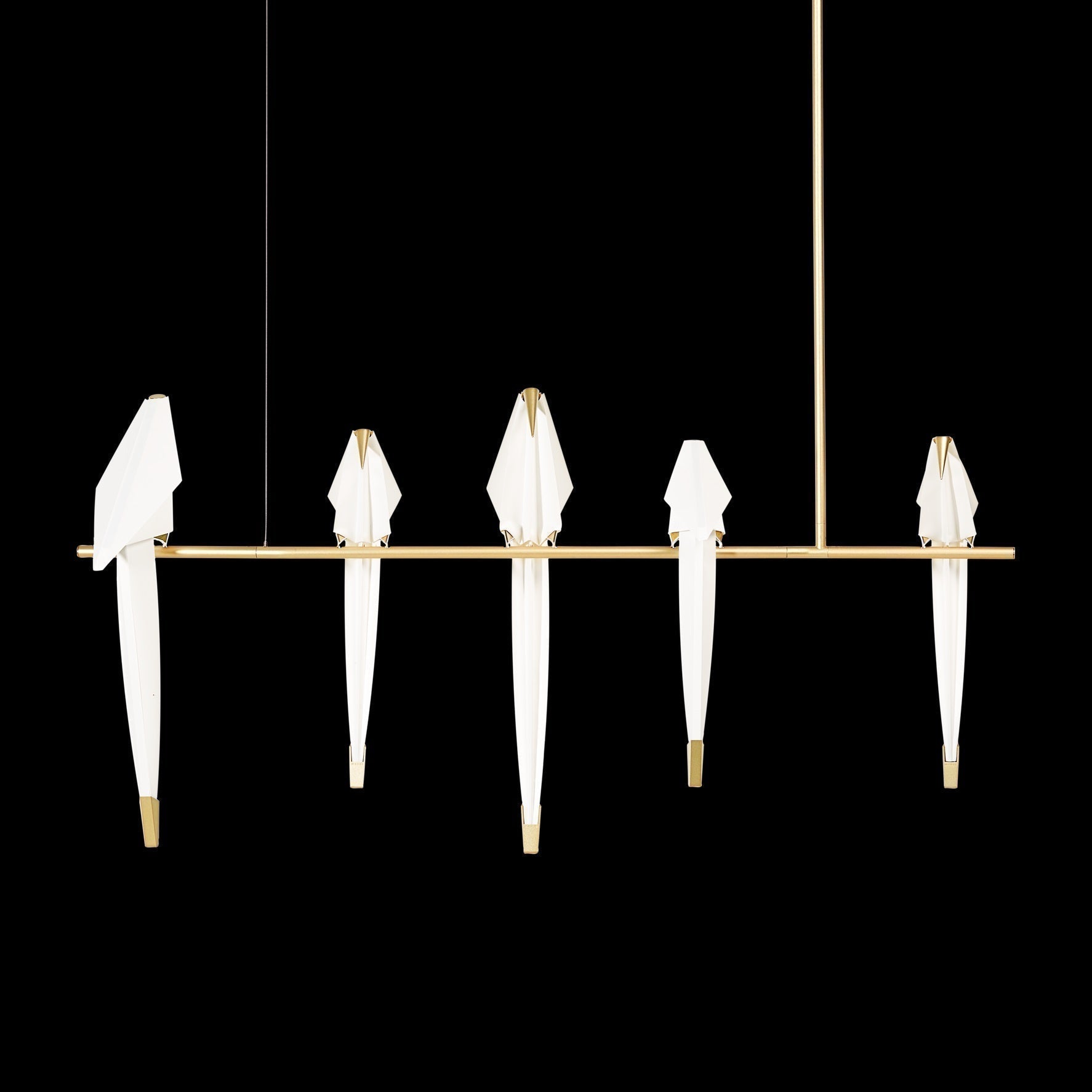 Origami Bird LED Pendant Light Modern Crane Chandelier for Dining Room and Living Space