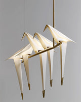 Origami Bird LED Pendant Light Modern Crane Chandelier for Dining Room and Living Space