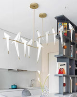 Origami Bird LED Pendant Light Modern Crane Chandelier for Dining Room and Living Space