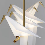 Origami Bird LED Pendant Light Modern Crane Chandelier for Dining Room and Living Space