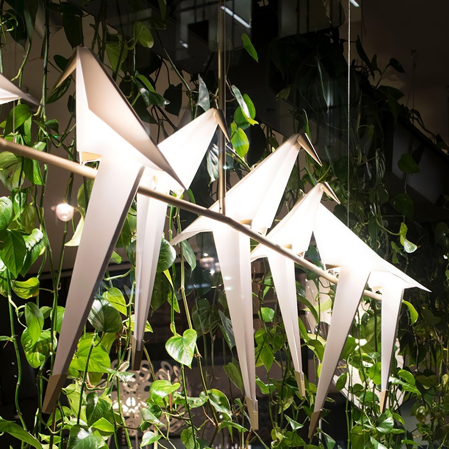 Origami Bird LED Pendant Light Modern Crane Chandelier for Dining Room and Living Space