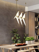 Origami Bird LED Pendant Light Modern Crane Chandelier for Dining Room and Living Space