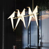 Origami Bird LED Pendant Light Modern Crane Chandelier for Dining Room and Living Space