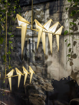 Origami Bird LED Pendant Light Modern Crane Chandelier for Dining Room and Living Space