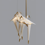 Origami Bird LED Pendant Light Modern Crane Chandelier for Dining Room and Living Space