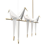 Origami Bird LED Pendant Light Modern Crane Chandelier for Dining Room and Living Space