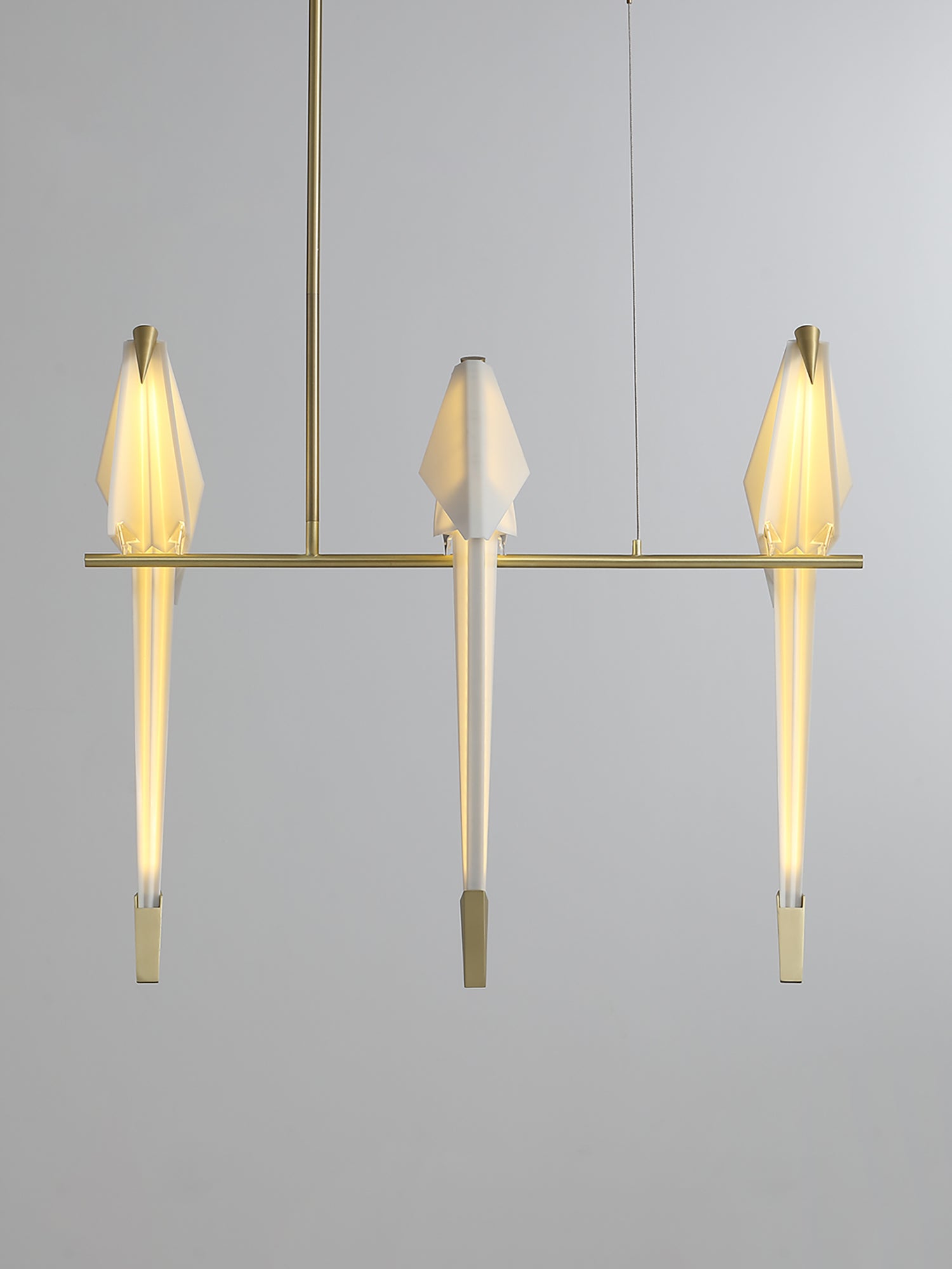 Origami Bird LED Pendant Light Modern Crane Chandelier for Dining Room and Living Space
