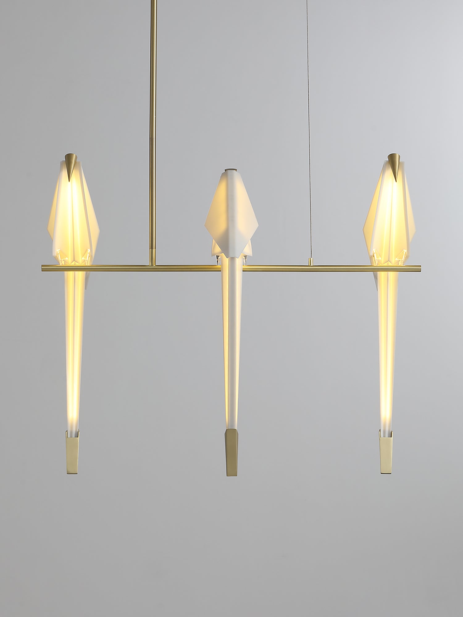 Origami Bird LED Pendant Light Modern Crane Chandelier for Dining Room and Living Space