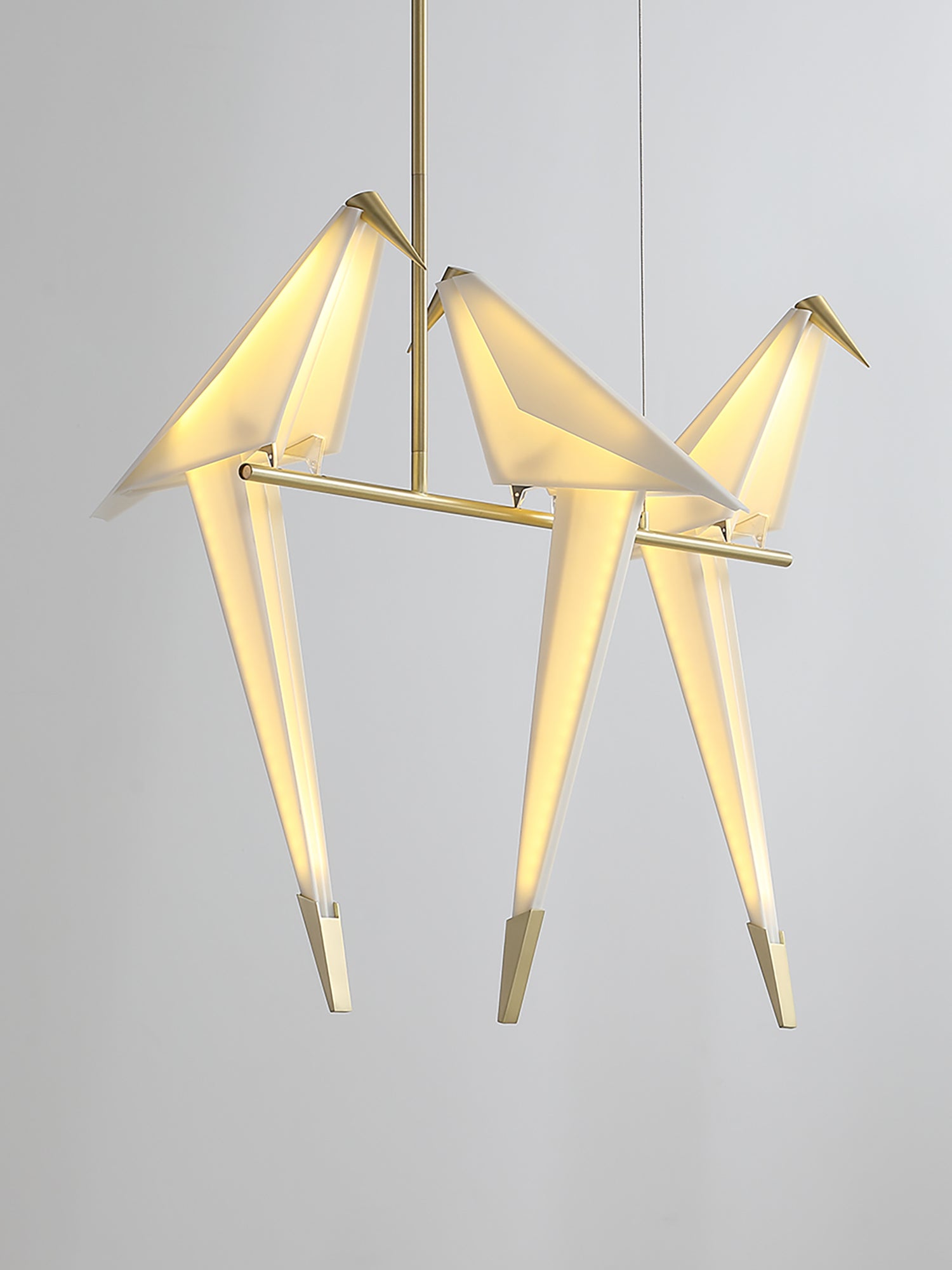 Origami Bird LED Pendant Light Modern Crane Chandelier for Dining Room and Living Space