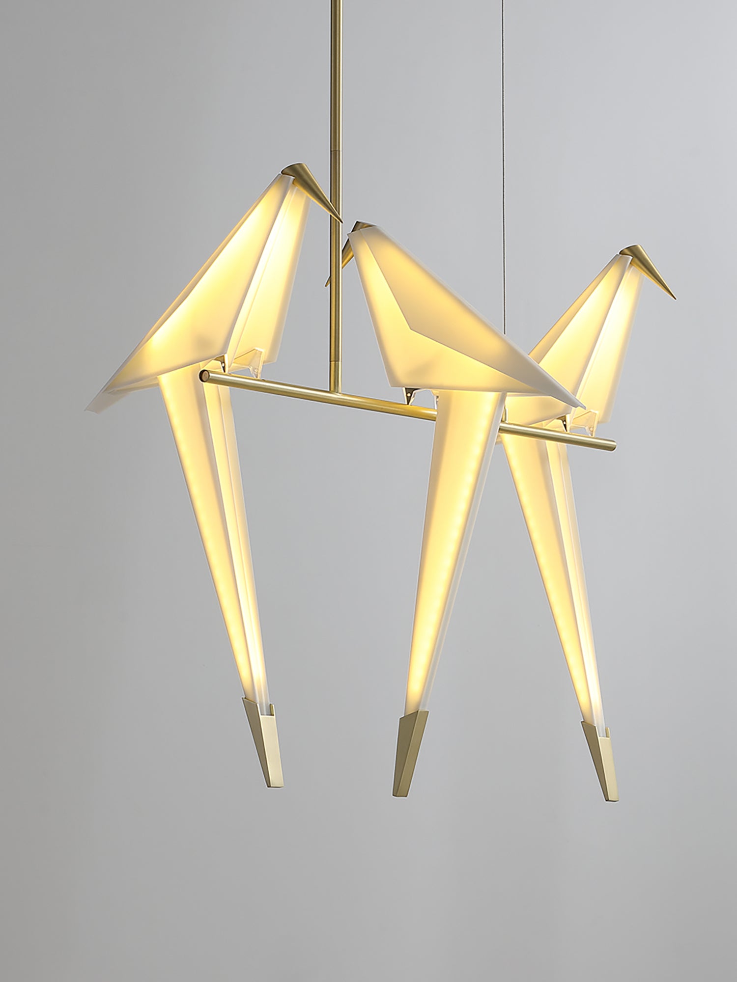 Origami Bird LED Pendant Light Modern Crane Chandelier for Dining Room and Living Space