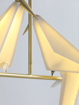 Origami Bird LED Pendant Light Modern Crane Chandelier for Dining Room and Living Space