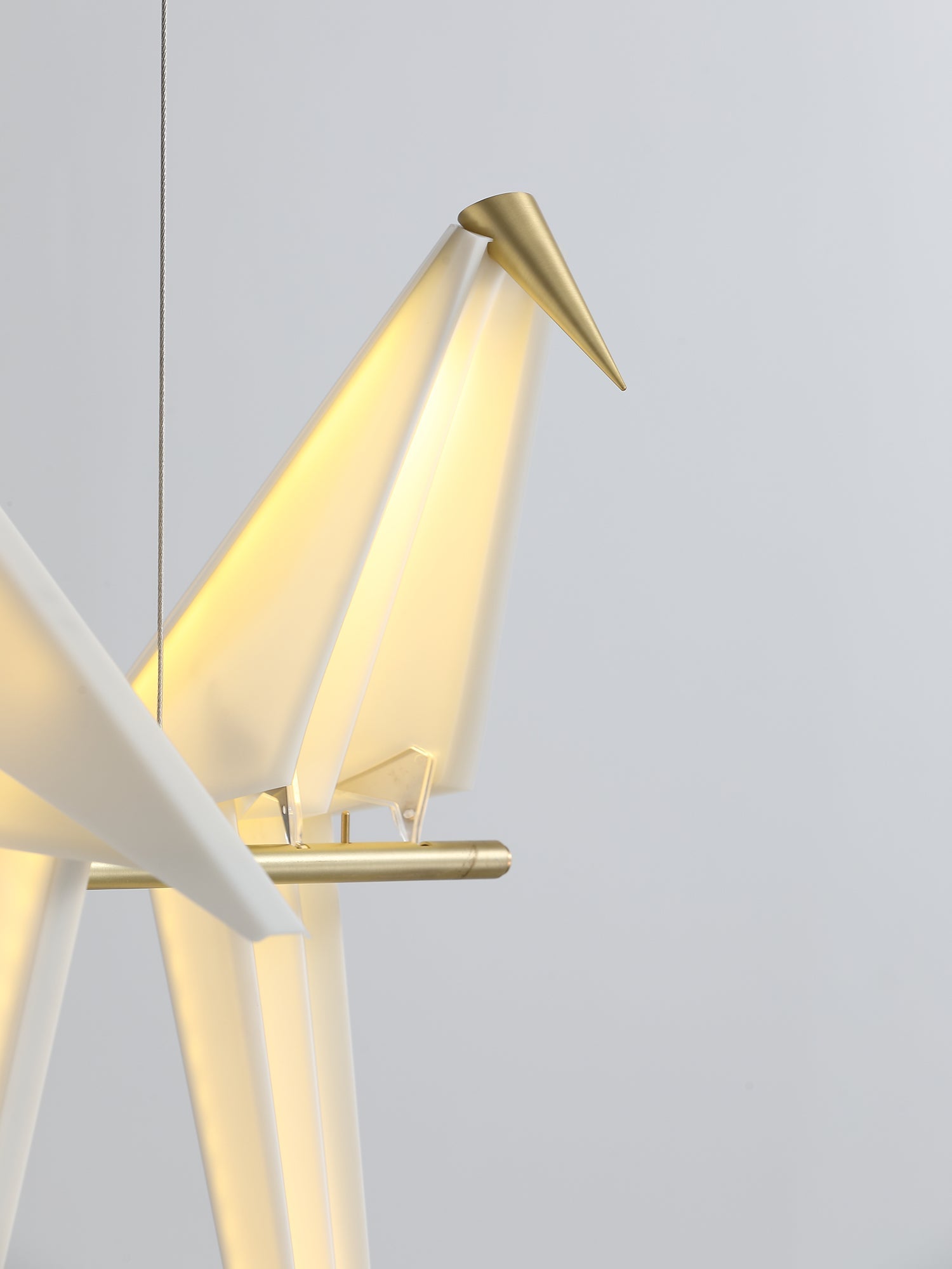 Origami Bird LED Pendant Light Modern Crane Chandelier for Dining Room and Living Space