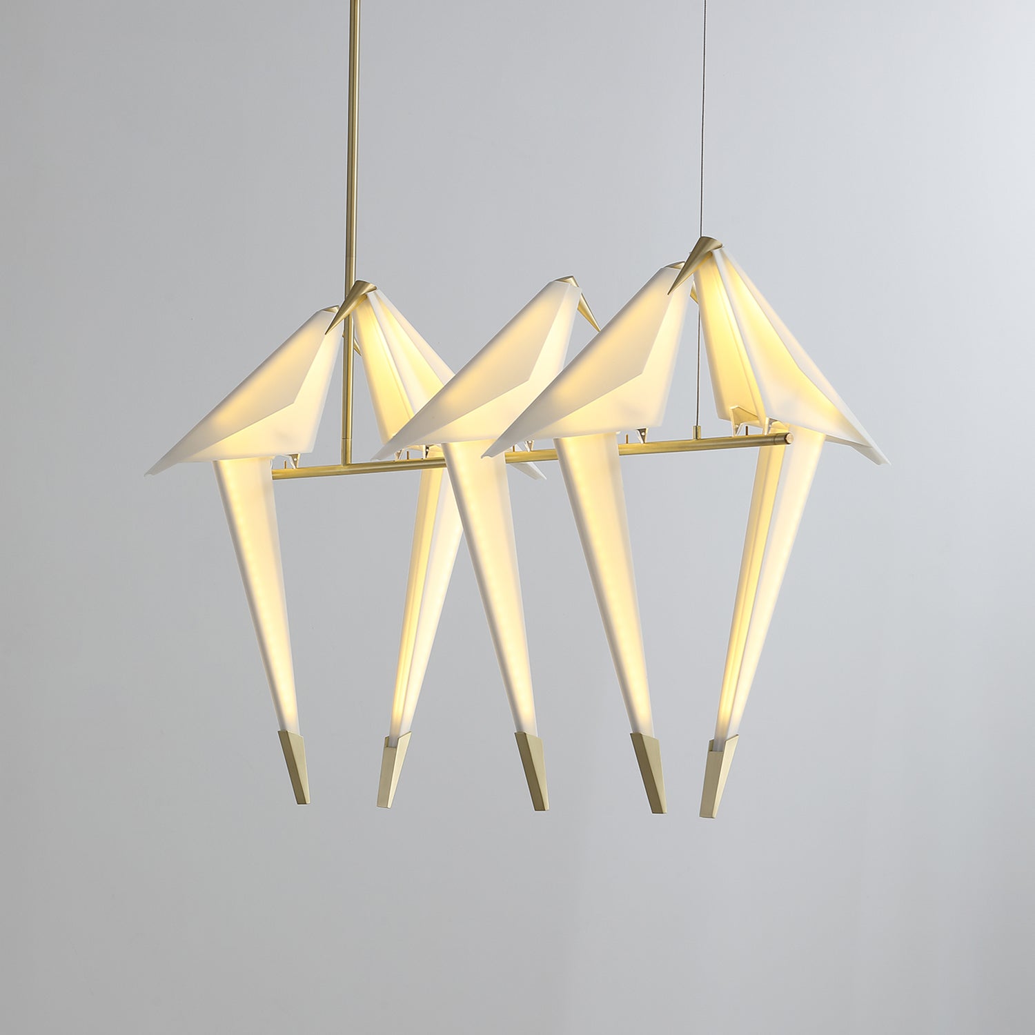 Origami Bird LED Pendant Light Modern Crane Chandelier for Dining Room and Living Space