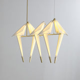 Origami Bird LED Pendant Light Modern Crane Chandelier for Dining Room and Living Space