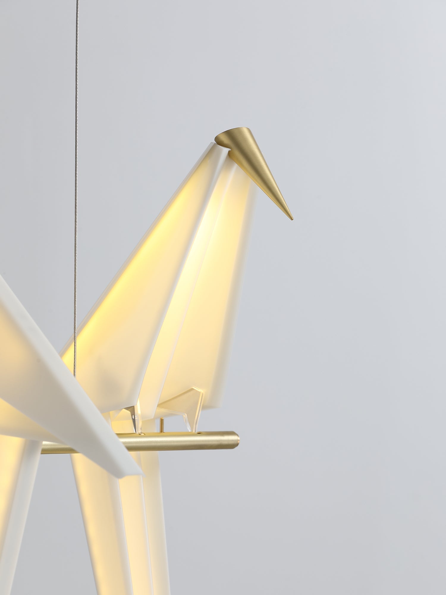 Origami Bird LED Pendant Light Modern Crane Chandelier for Dining Room and Living Space