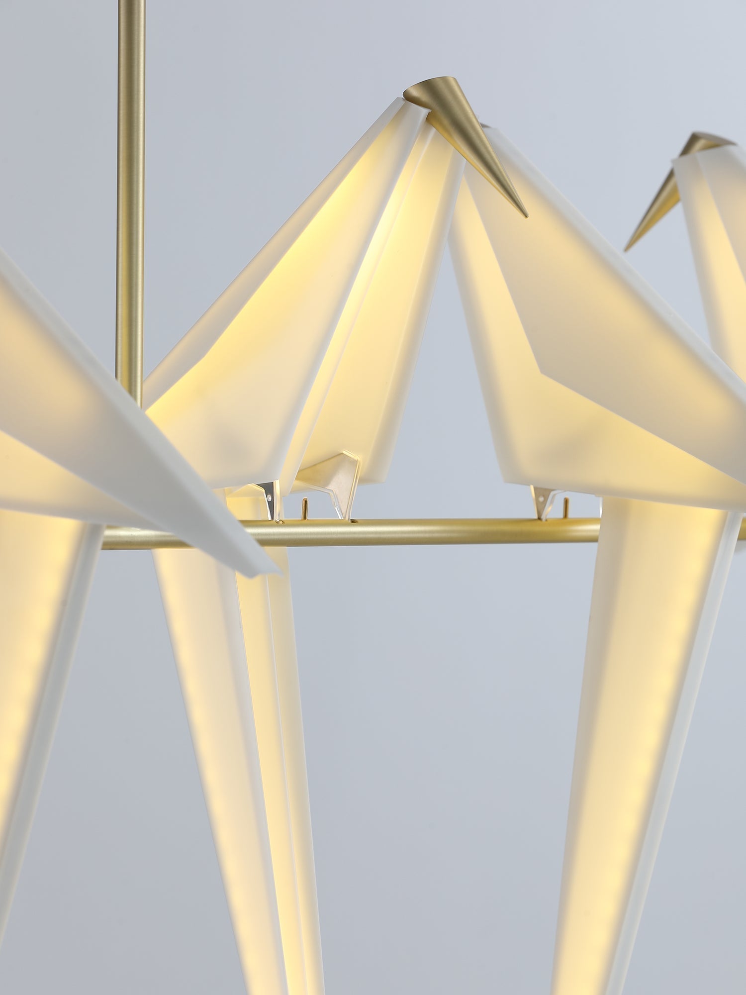 Origami Bird LED Pendant Light Modern Crane Chandelier for Dining Room and Living Space