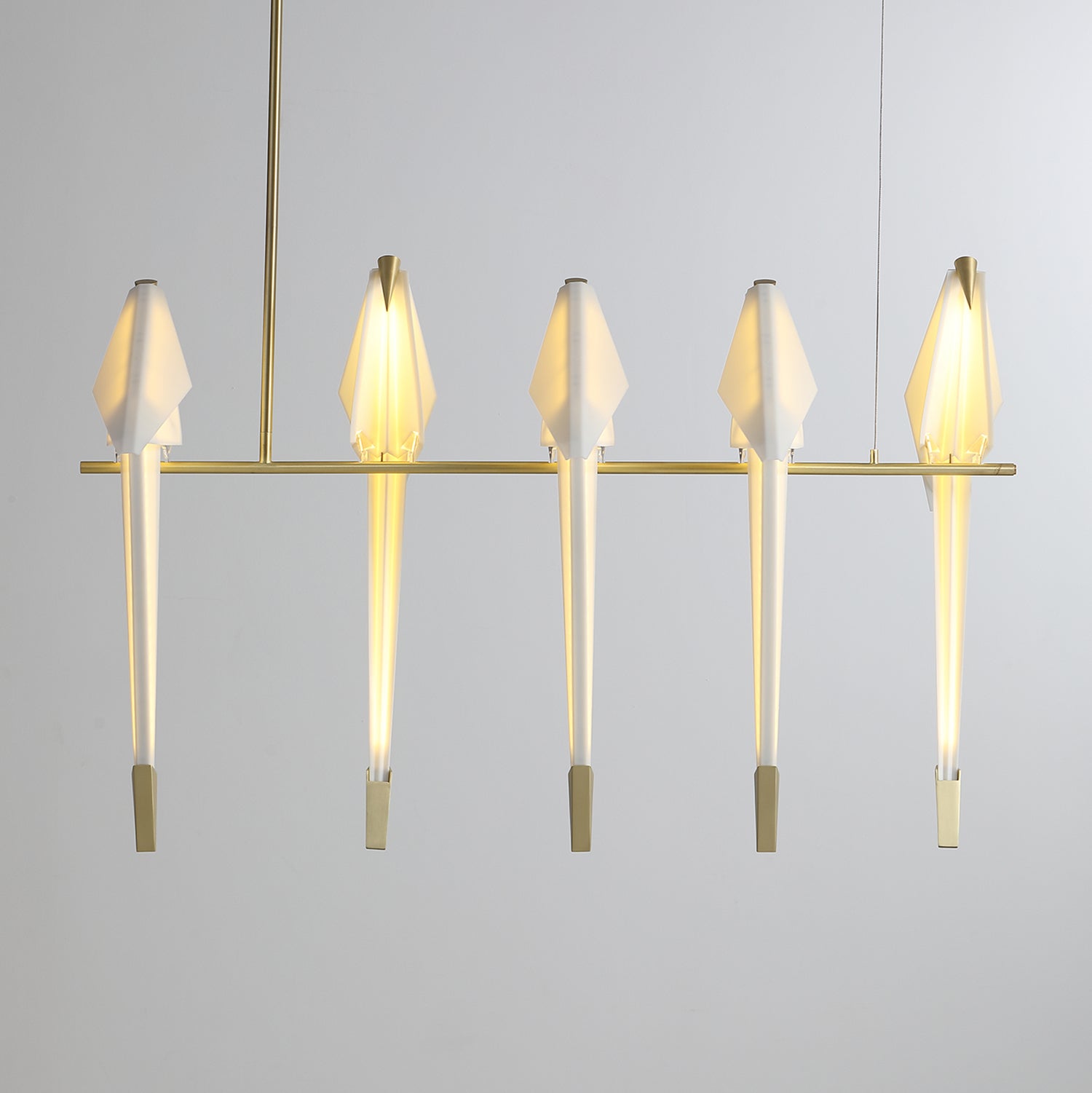 Origami Bird LED Pendant Light Modern Crane Chandelier for Dining Room and Living Space