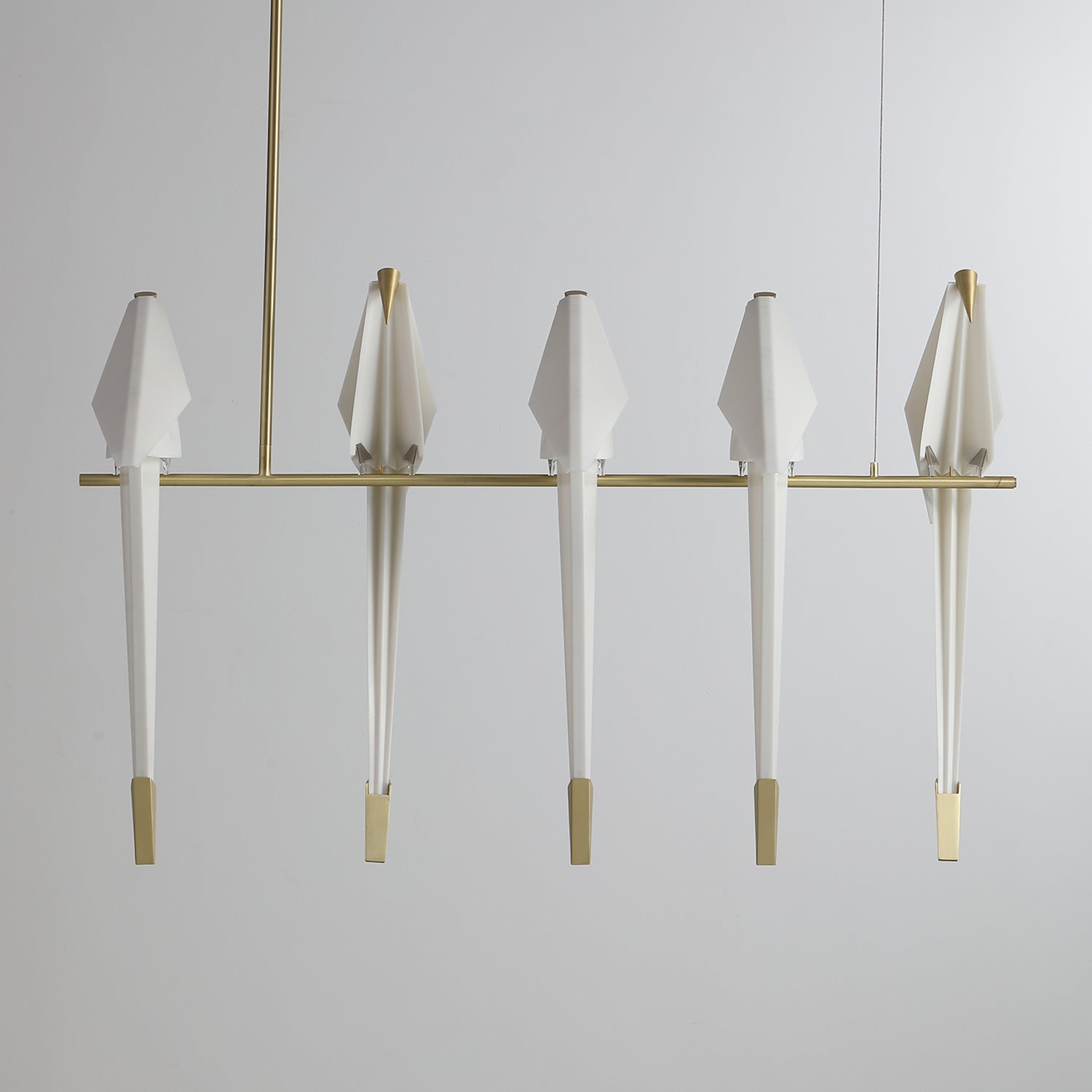 Origami Bird LED Pendant Light Modern Crane Chandelier for Dining Room and Living Space