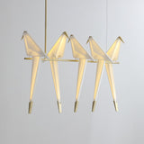 Origami Bird LED Pendant Light Modern Crane Chandelier for Dining Room and Living Space