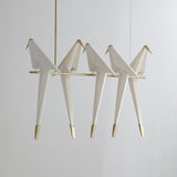 Origami Bird LED Pendant Light Modern Crane Chandelier for Dining Room and Living Space
