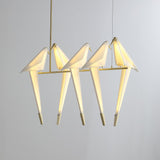 Origami Bird LED Pendant Light Modern Crane Chandelier for Dining Room and Living Space
