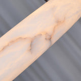 Oslo Alabaster Ring LED Pendant Hanging Light with Modern Leather Strap