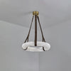 Oslo Alabaster Ring LED Pendant Hanging Light with Modern Leather Strap