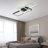 Modern Rectangular 3 Tier LED Flush Mount Ceiling Lamp Large Geometric Integrated Lighting Fixture