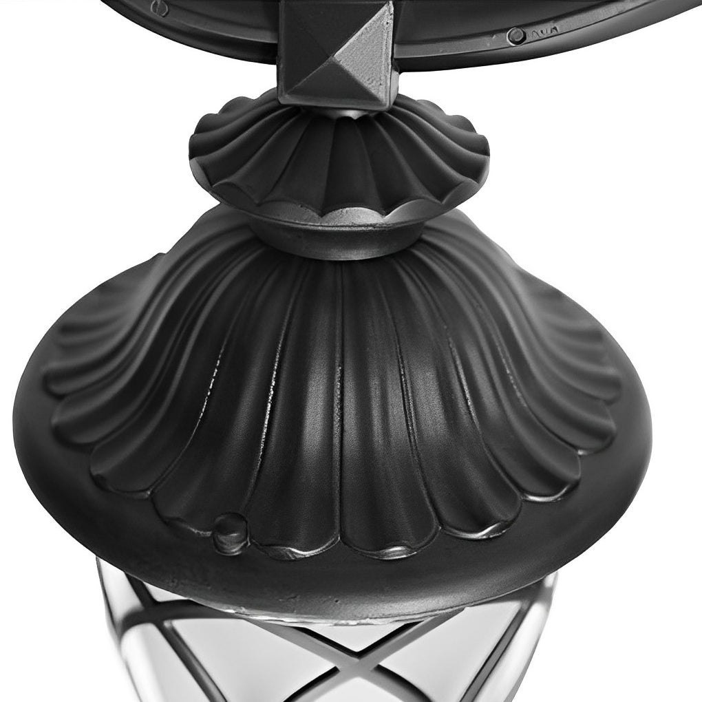 Outdoor Garden Street Light 118 Inch Dual Head LED Post Lamp Waterproof Black Aluminum